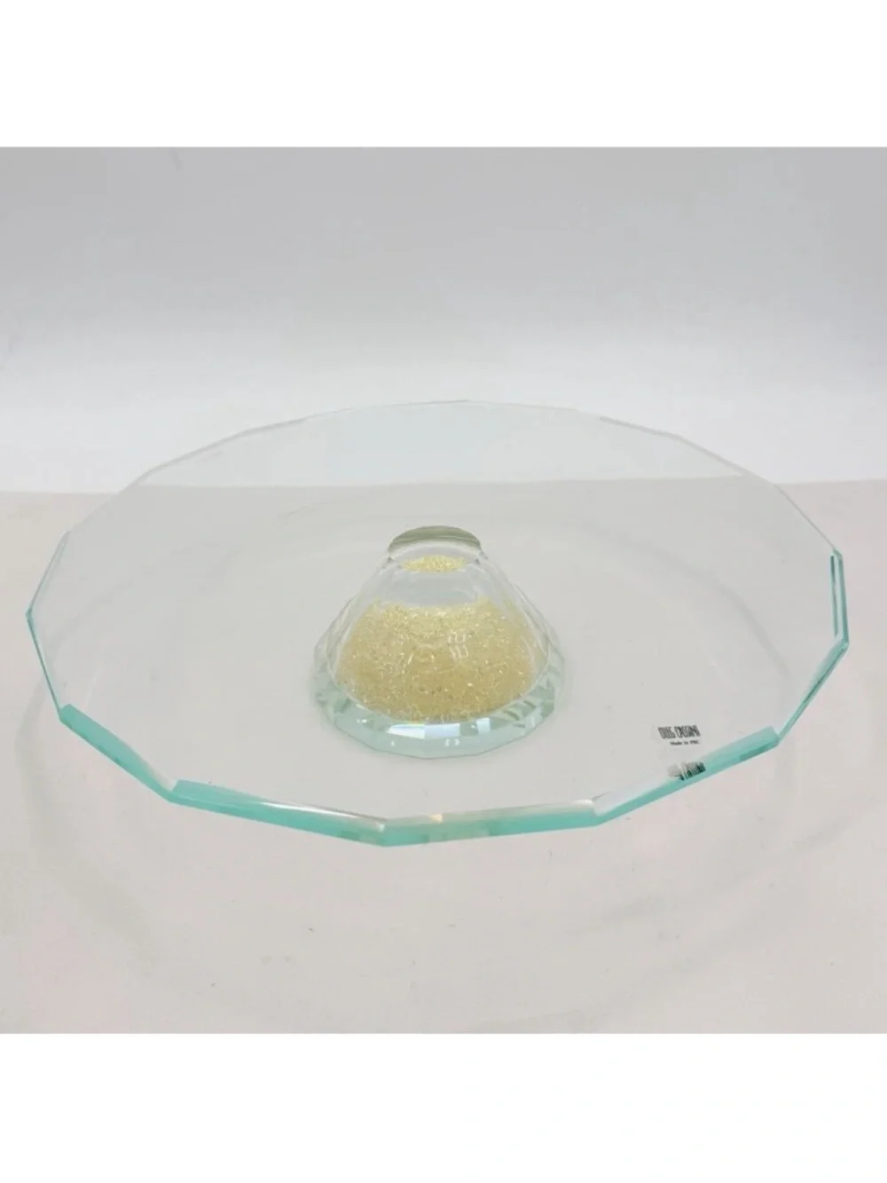 Oleg Cassini Crystal Diamond Footed Pedestal Cake Stand 13